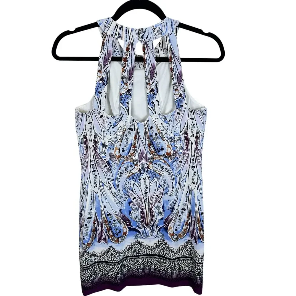 White House Black Market Multicolor Studded Halter Strappy Mini Dress‎ Size XSP